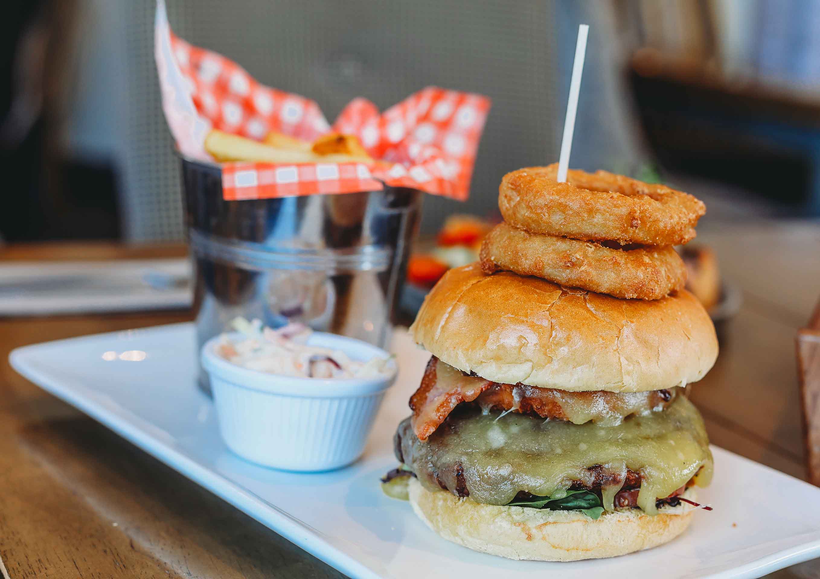 Cheese and Bacon Burger with Fries