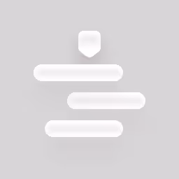 Minimalist vertical timeline with three rounded white bars and a small rounded marker above the top bar on a light gray background.