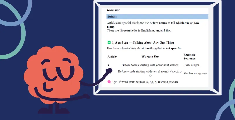 Brainster mascot introducing basic geometry concepts for kids math tutoring Level 1.