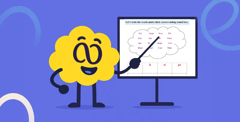 Brainster mascot introducing basic geometry concepts for kids math tutoring Level 1.