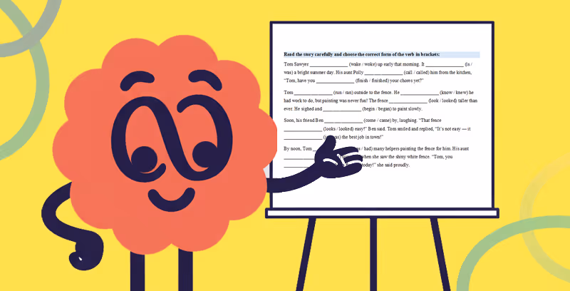Brainster mascot introducing basic geometry concepts for kids math tutoring Level 1.