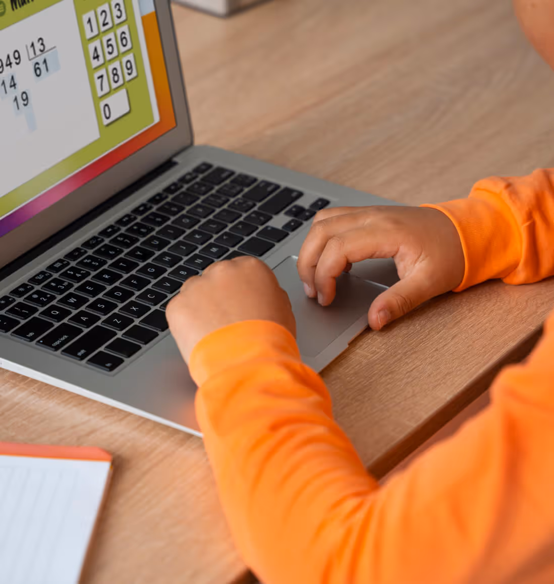 Student learning advanced multiplication and geometry via online math tutoring for Curriculum Level 4.