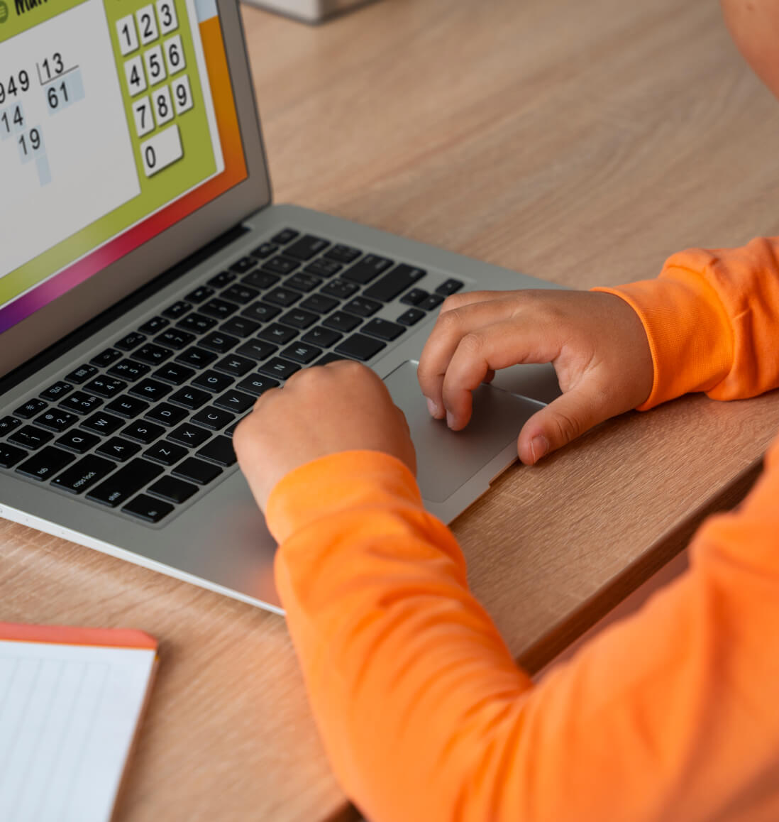 Student learning advanced multiplication and geometry via online math tutoring for Curriculum Level 4.