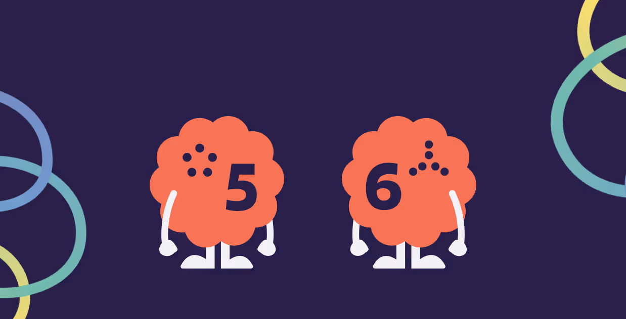 Mascot explaining number theory and distributive property on the math learning platform for Level 5.
