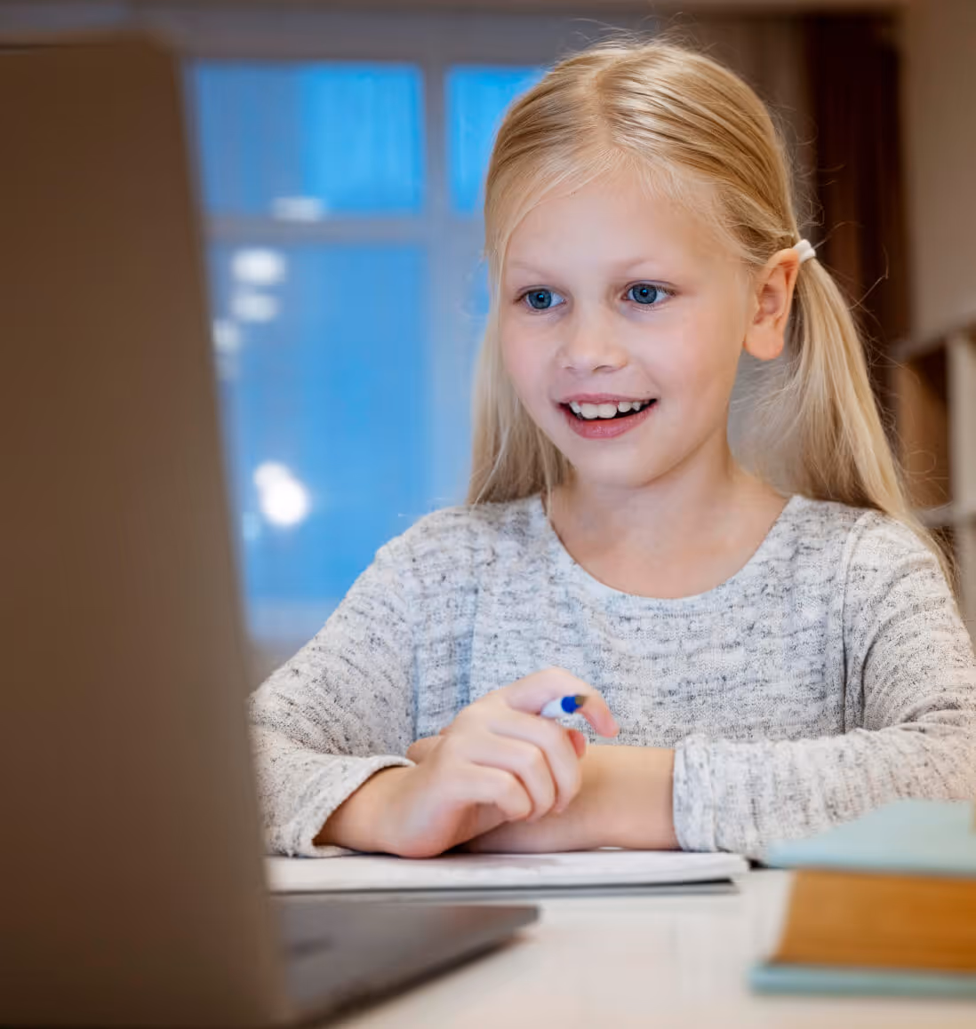 Student learning fractions and measurement concepts via online math tutoring for Curriculum Level 6.