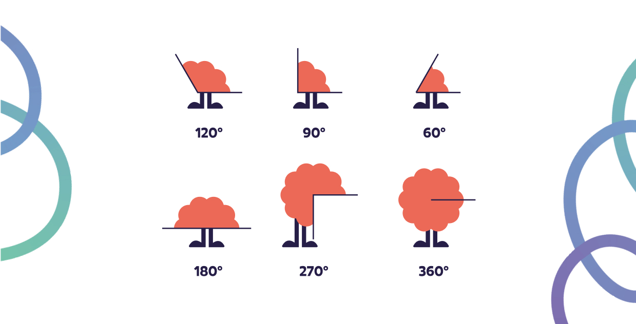 Mascot exploring advanced concepts in lines and angles for Level 10 kids math tutoring.