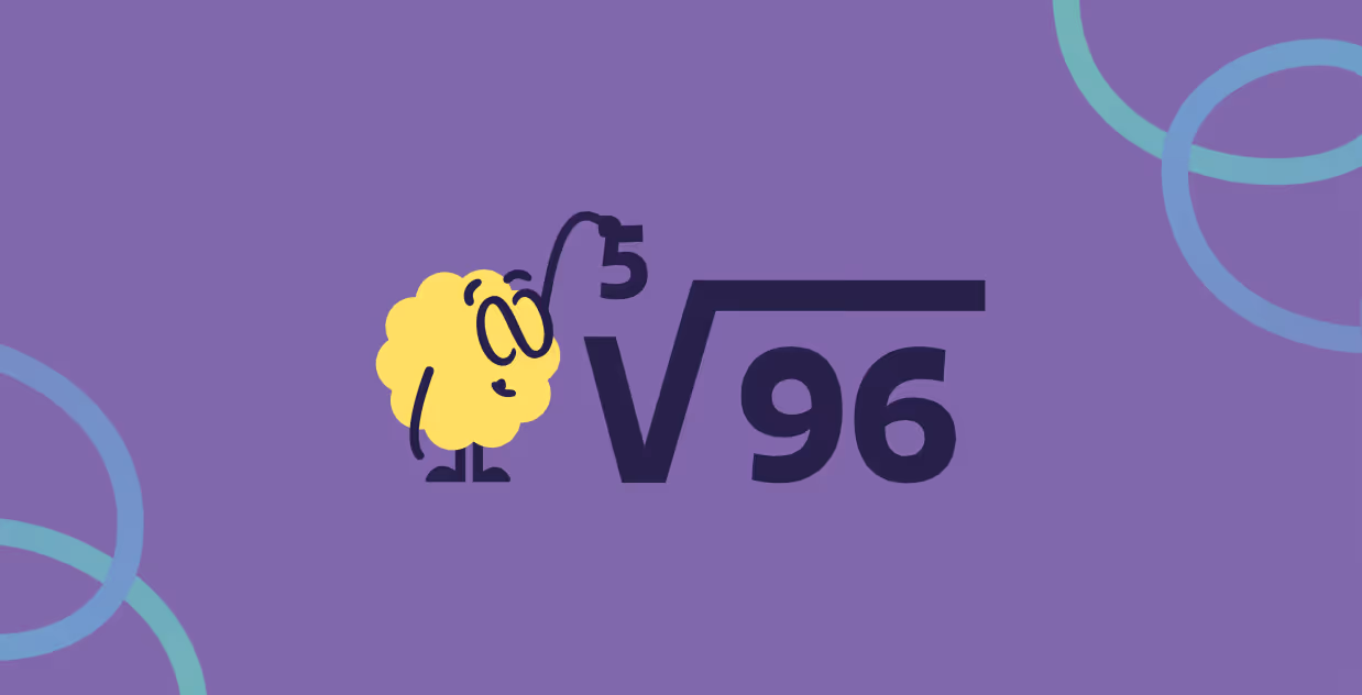 Mascot tackling equations with higher roots and word problems with support from your math tutor in Level 13.
