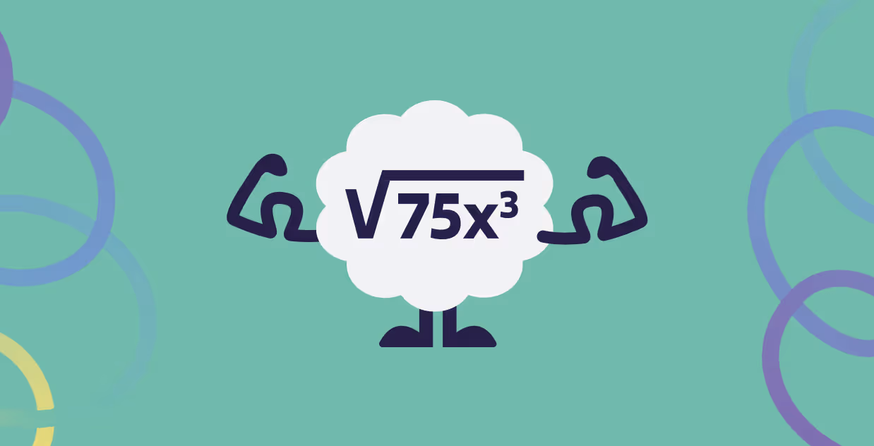 Mascot explaining advanced root operations on the math learning platform for Level 13.