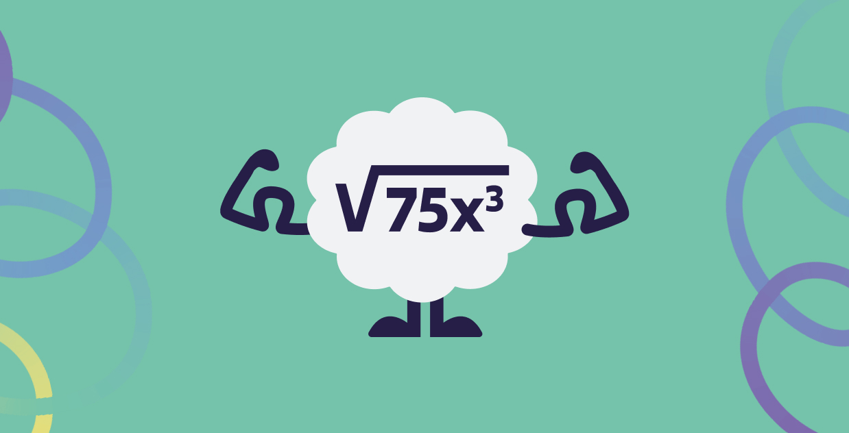 Mascot explaining advanced root operations on the math learning platform for Level 13.