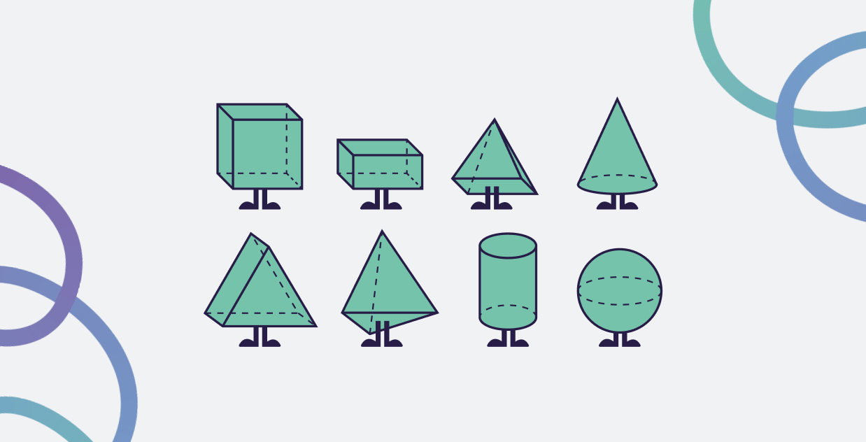 Mascot teaching comprehensive mensuration, including volume and surface area of solids, via Level 14 online math tutoring.