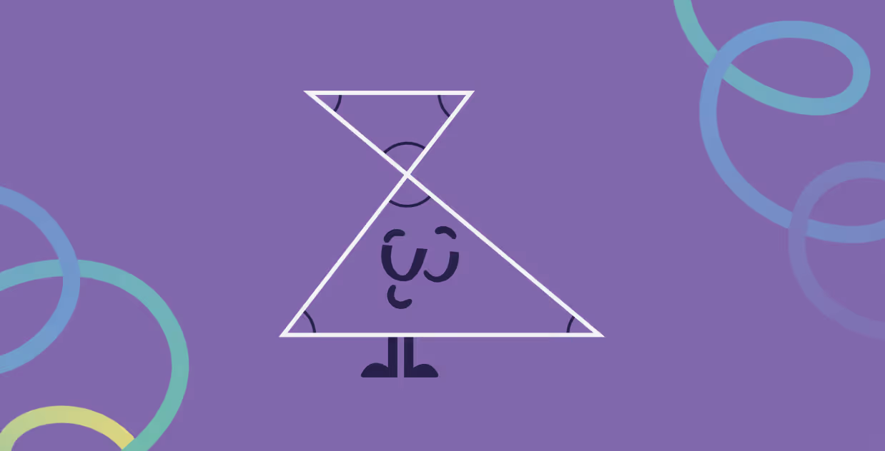 Mascot teaching similarity of triangles and its applications with guidance from your math tutor in Level 14.