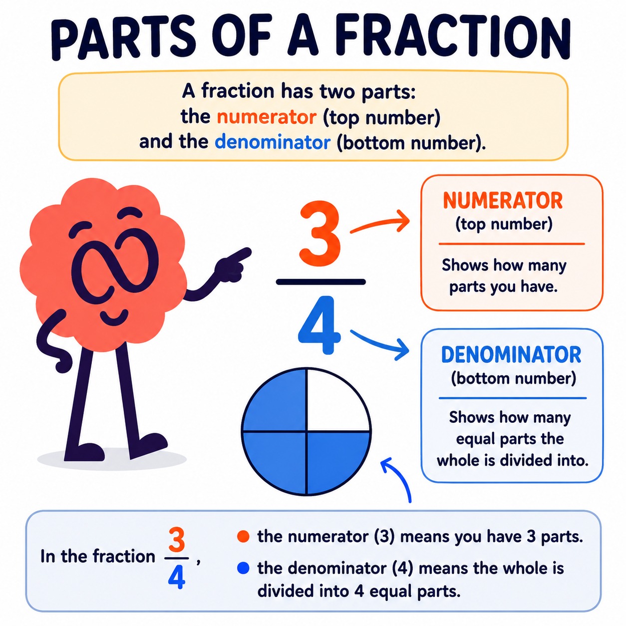 Parts of a fraction