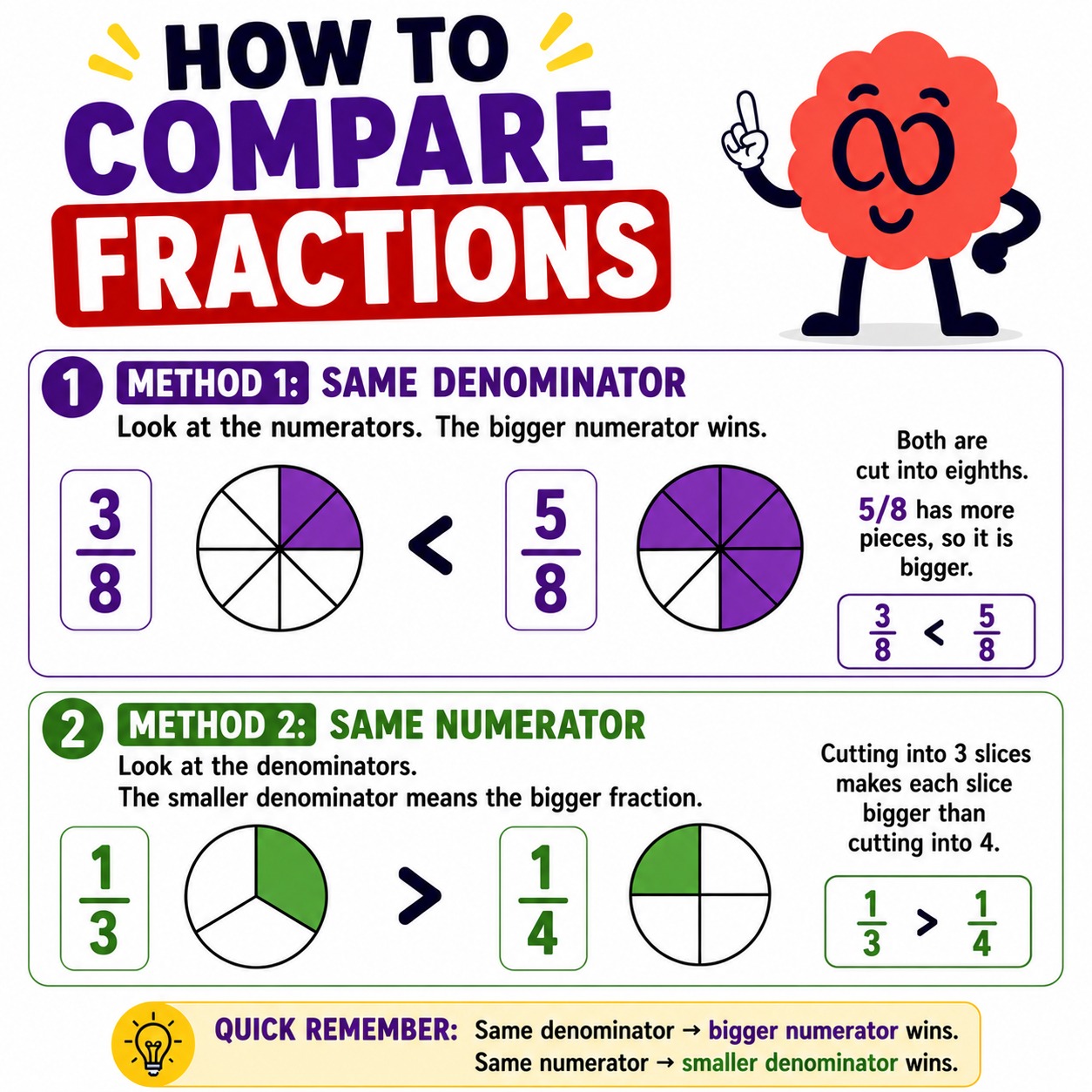 How to compare fractions