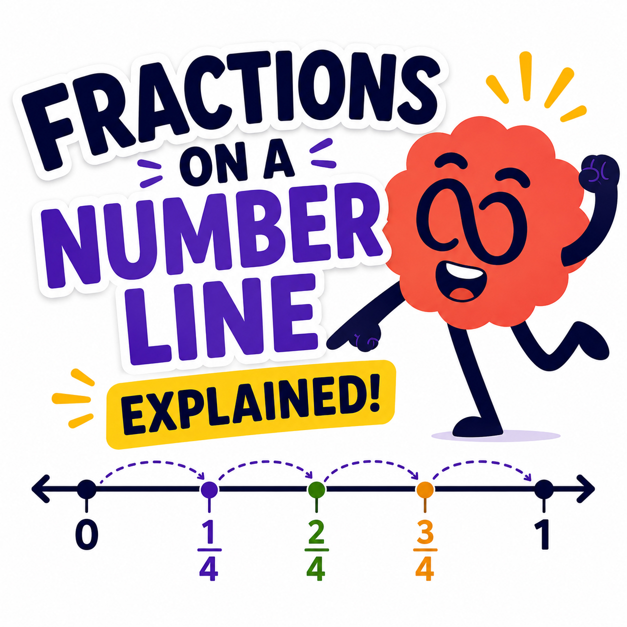 Fractions on a number line 