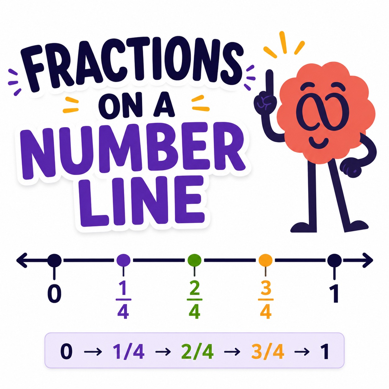 Fractions on a number line 