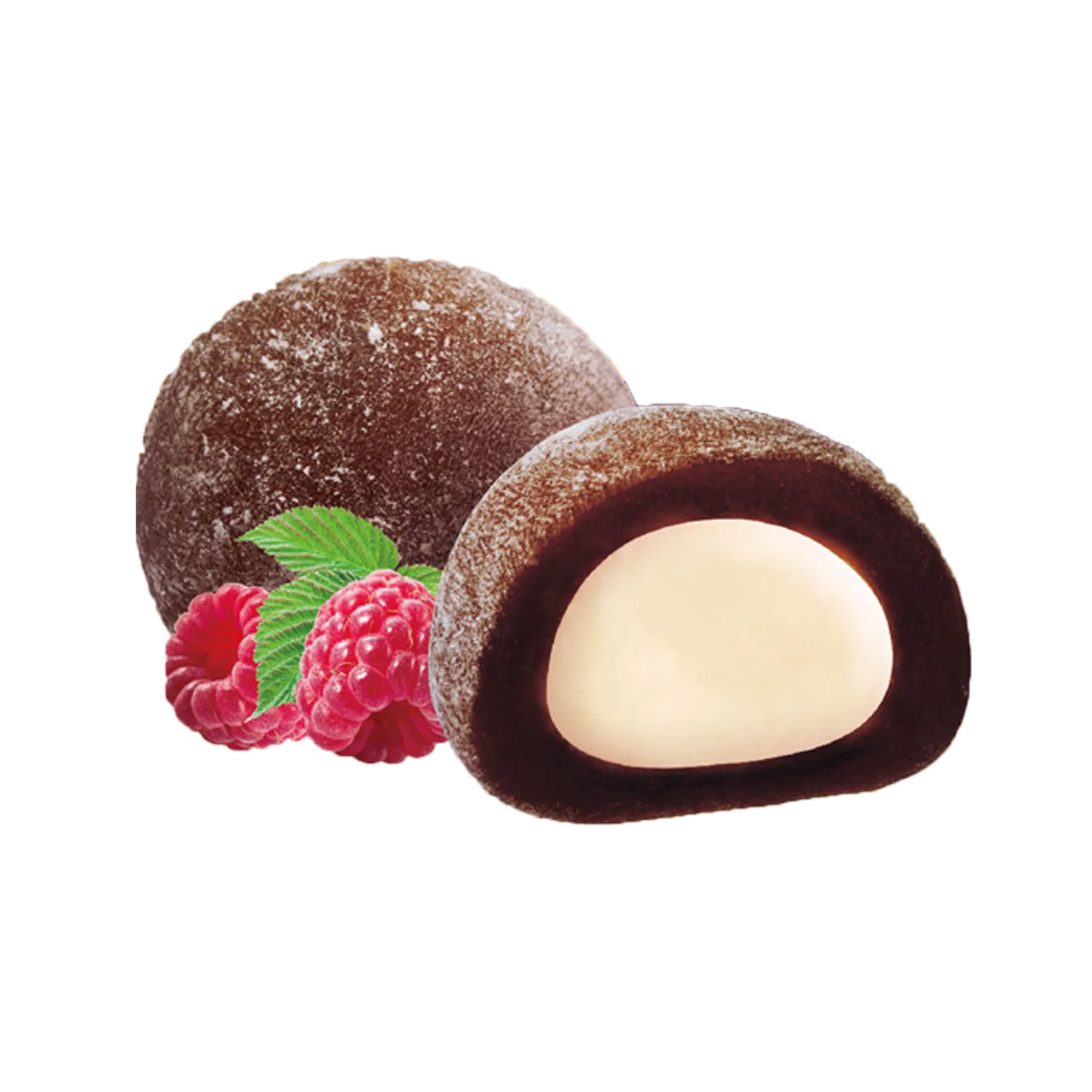 a cross-section of tiramisu & creme mochi