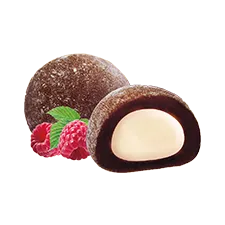 a cross-section of tiramisu & creme mochi