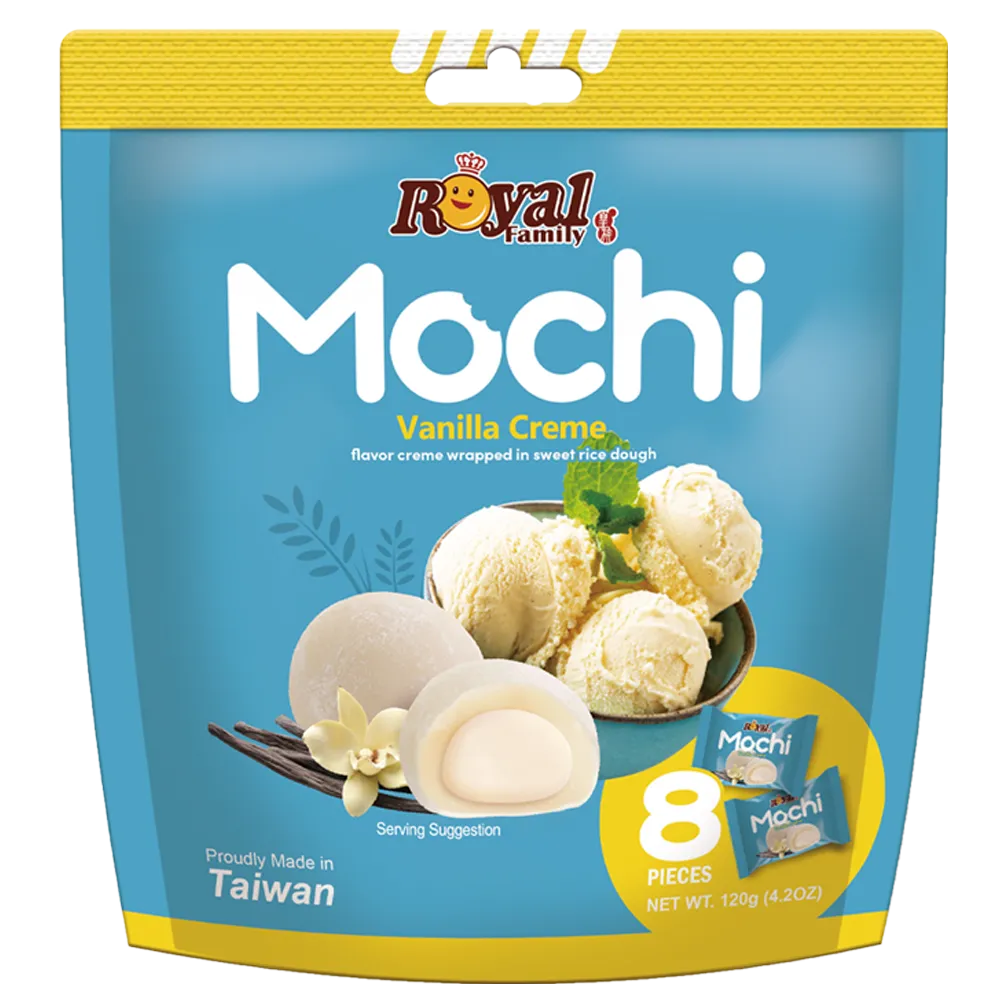 A bag of Royal Family mochi with Vanilla Creme flavor