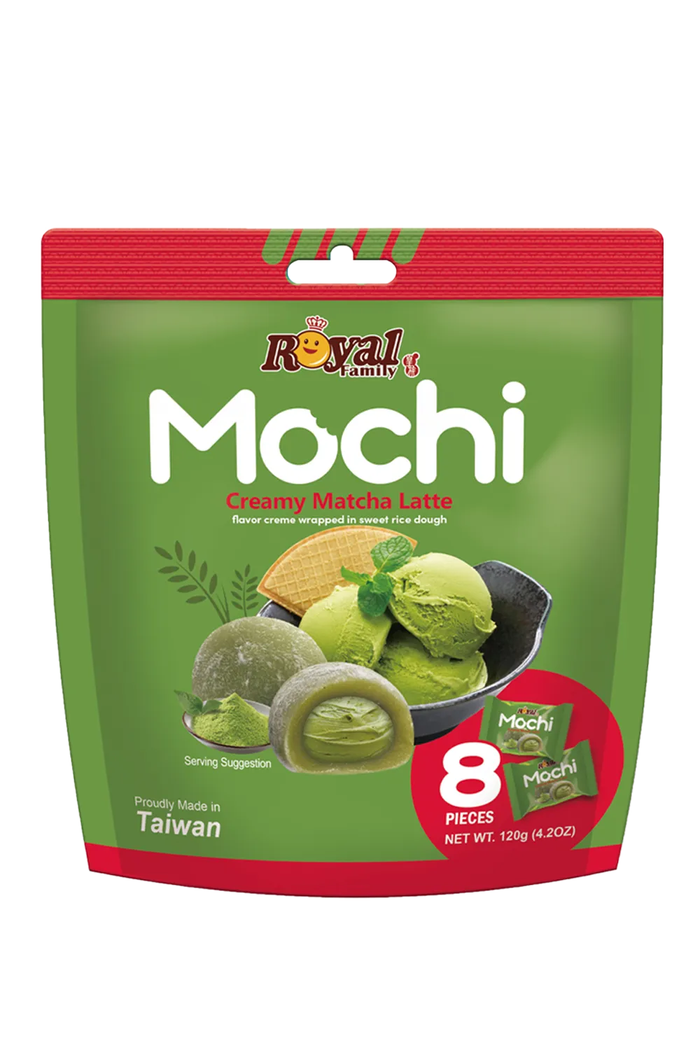 A product image of Royal Family's Creamy Matcha Latte mochi