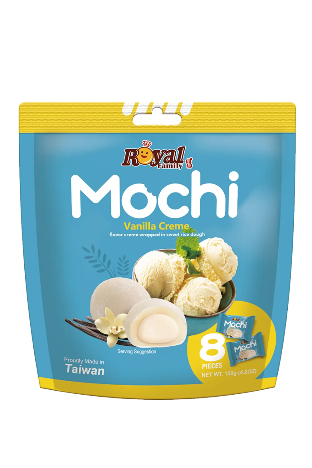 A product image of Royal Family's Vanilla Creme mochi