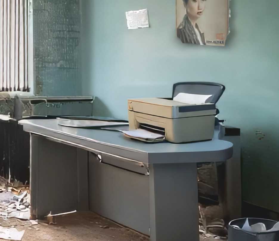 Printer on desk