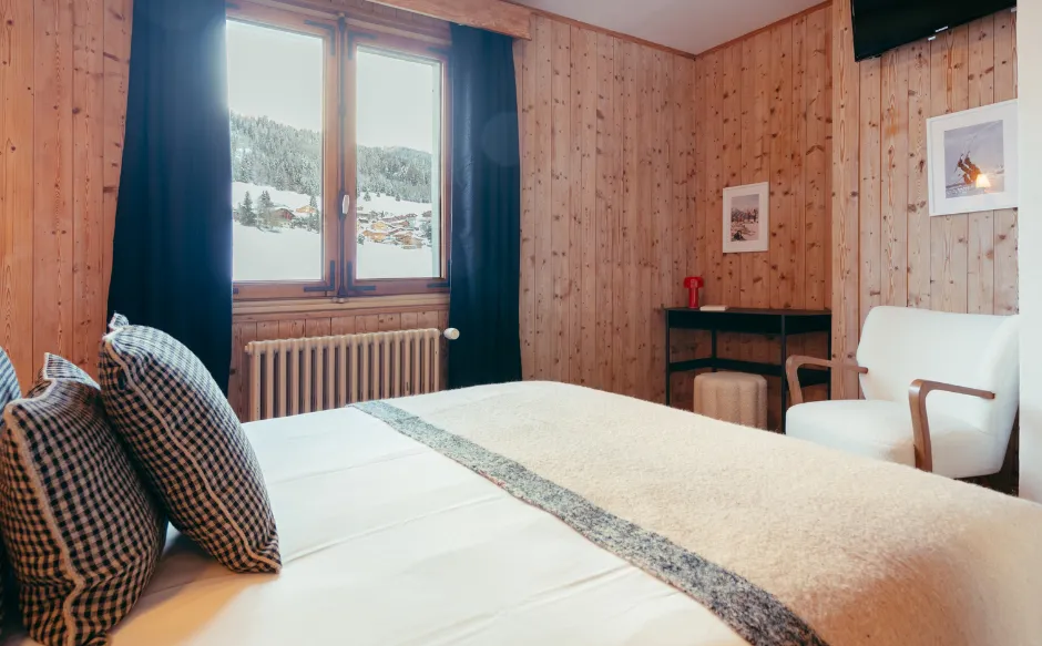 Superior chalet spirit room with mountain view, at Caprice des Neiges in Combloux.