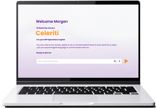 Laptop with Celeriti UI on display