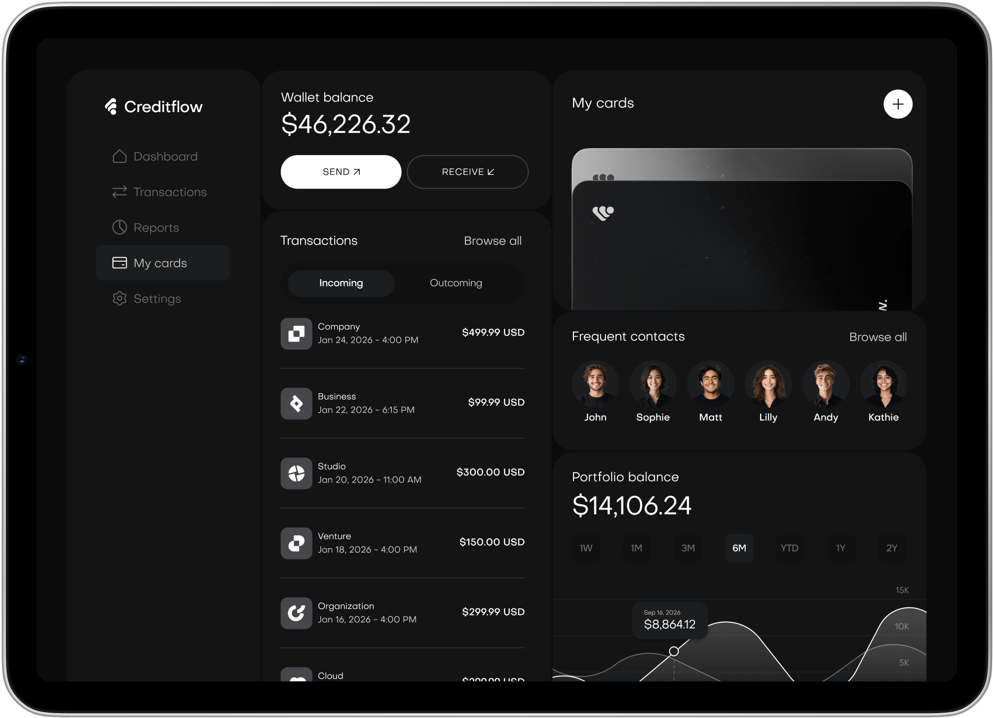 Account Table - Creditflow Webflow Template | BRIX Templates