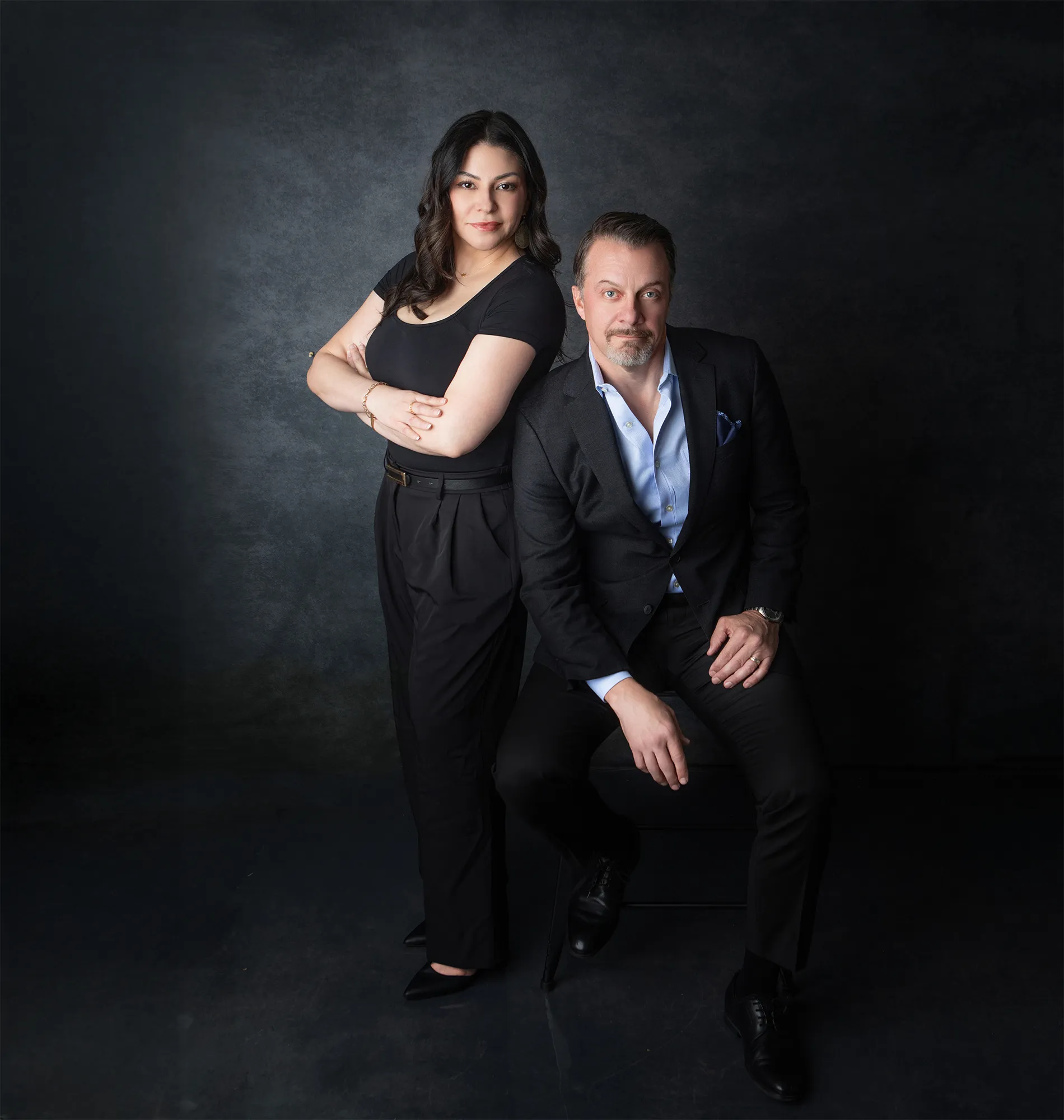 Dr. Ferguson and Jessica Buentello posing for a professional portrait.