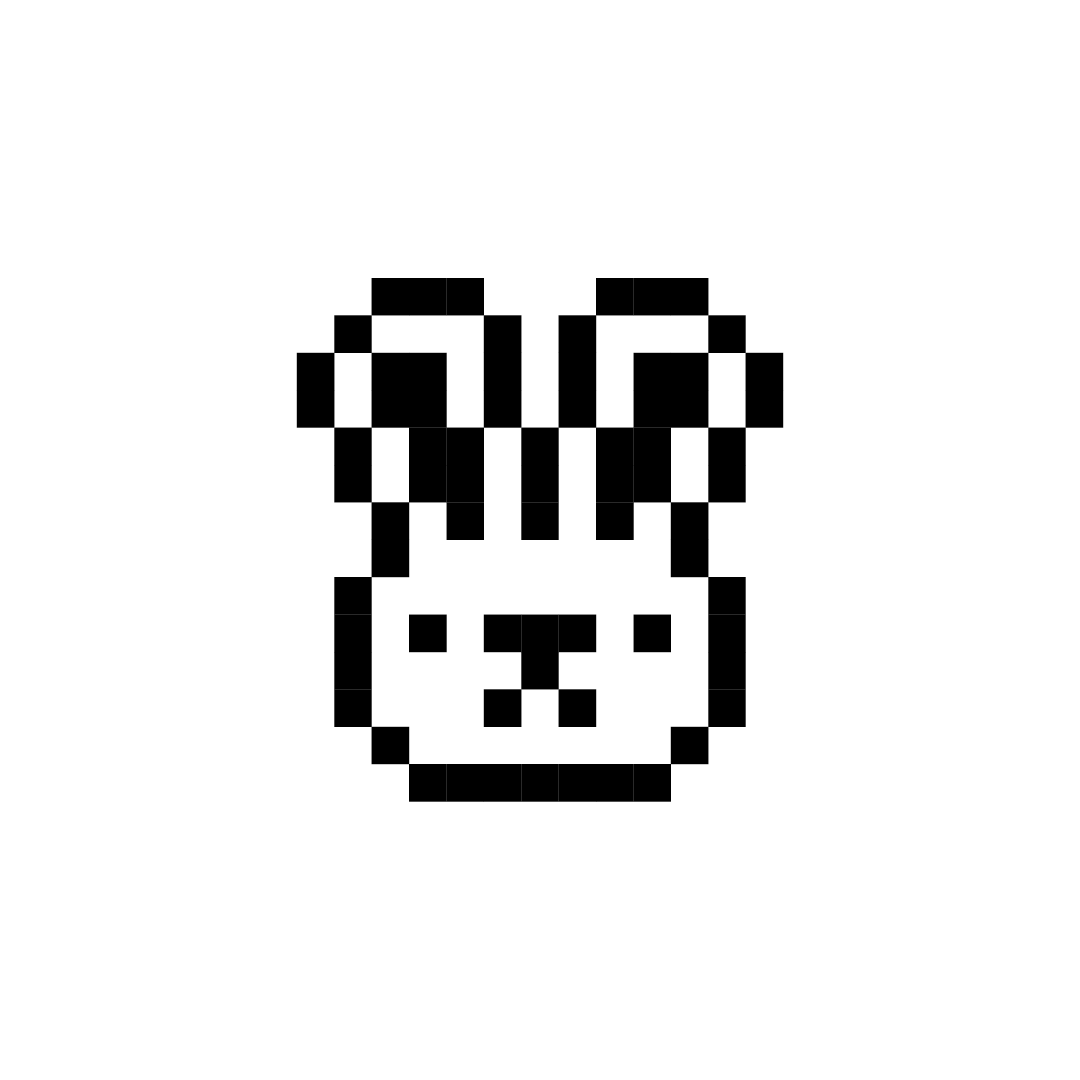 Animated pixel art of a cute rabbit with ears moving side to side.