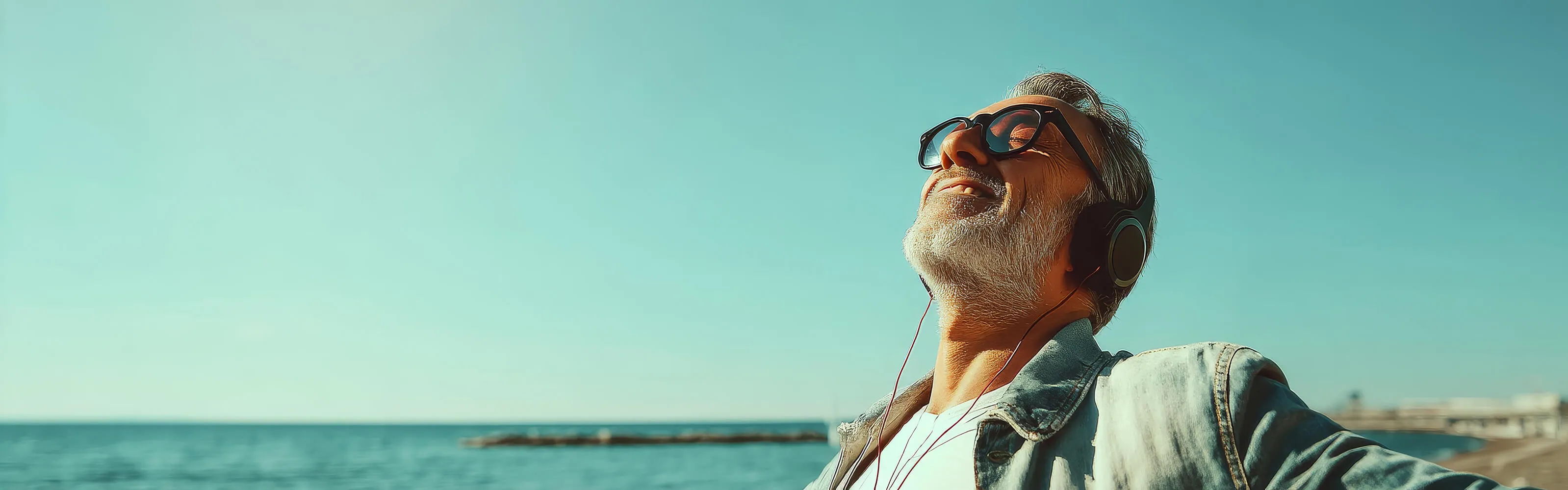smiling man wearing headphones