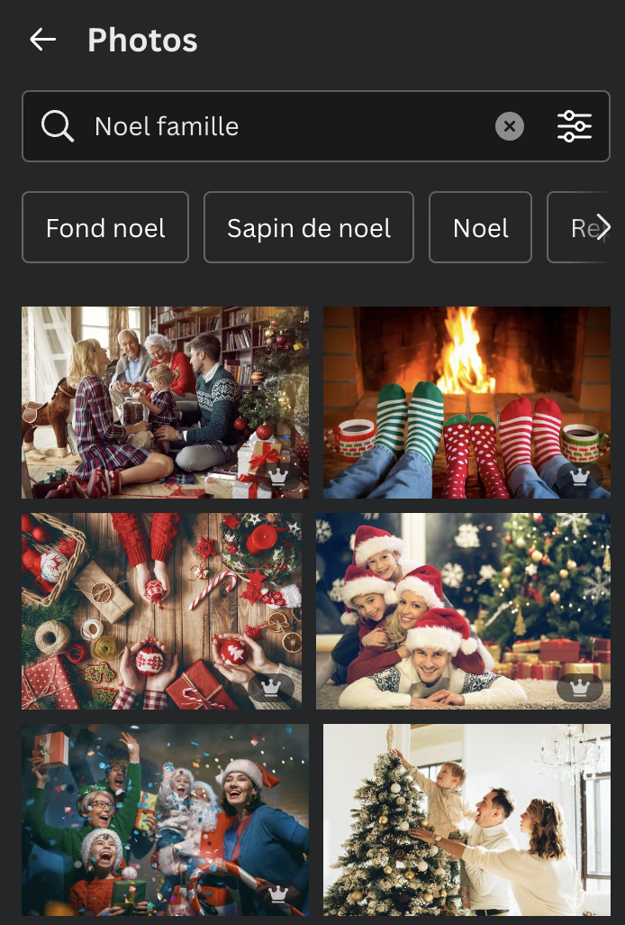 Capture d'écran de l'outil de recherche d'image sur Canva afin d'imager l'article de HeySimon à propos des meilleures banques d'images libres de droits.