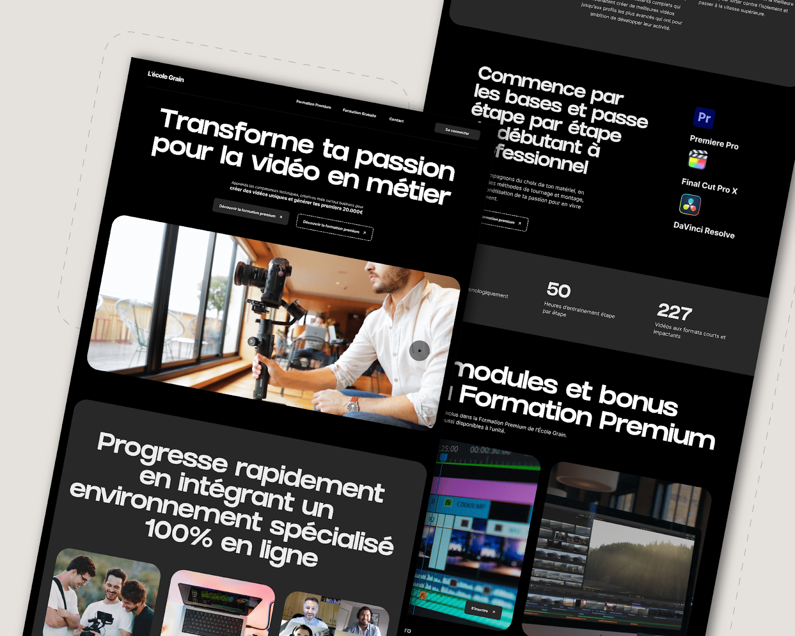 Landing page réalisée par HeySimon, solution graphique par abonnement.