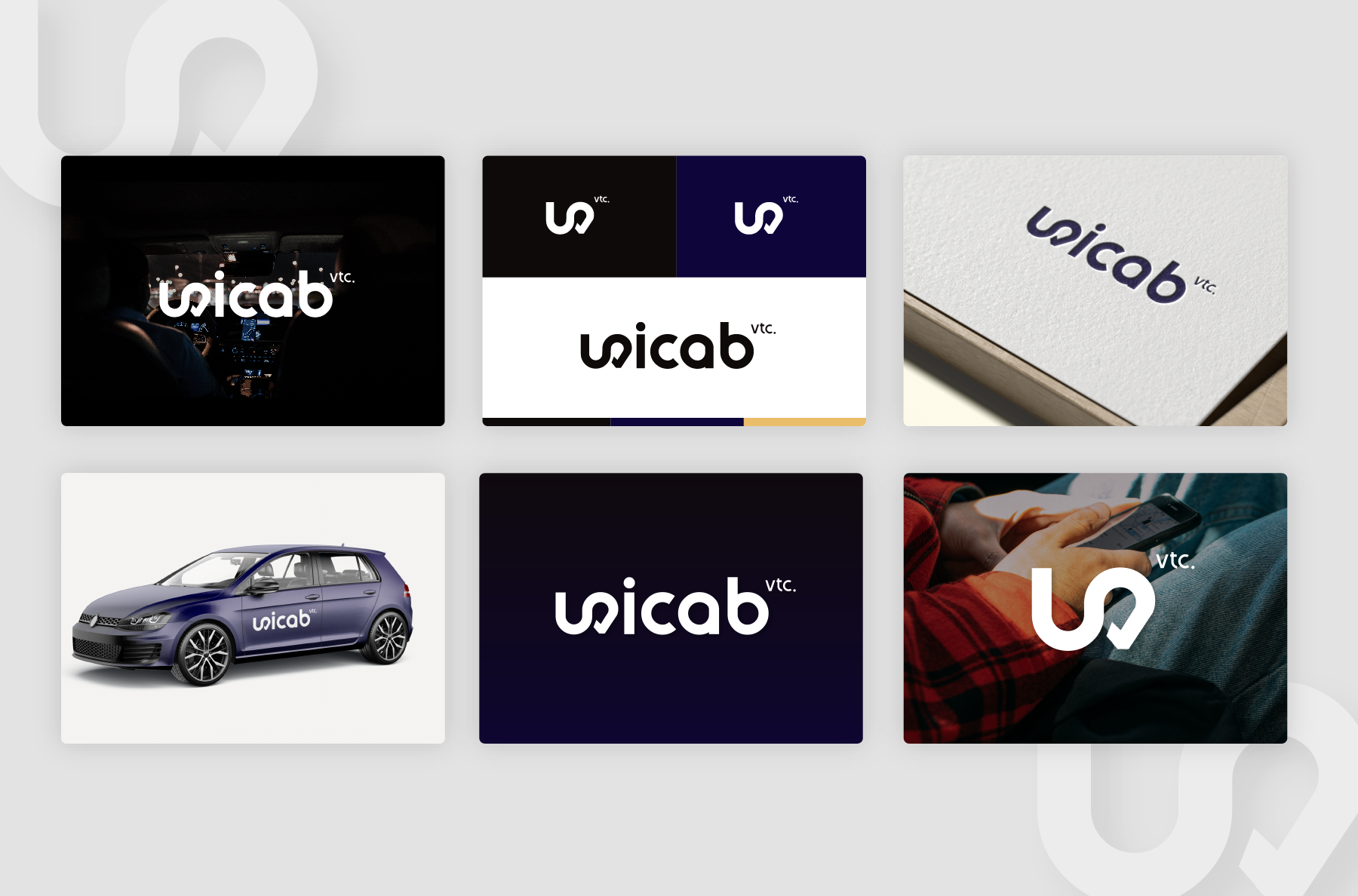 Exemple d'une identité pour un taxi réalisée par Simon, le partenaire graphique et créatif des services marketing grâce à des abonnements graphisme illimité