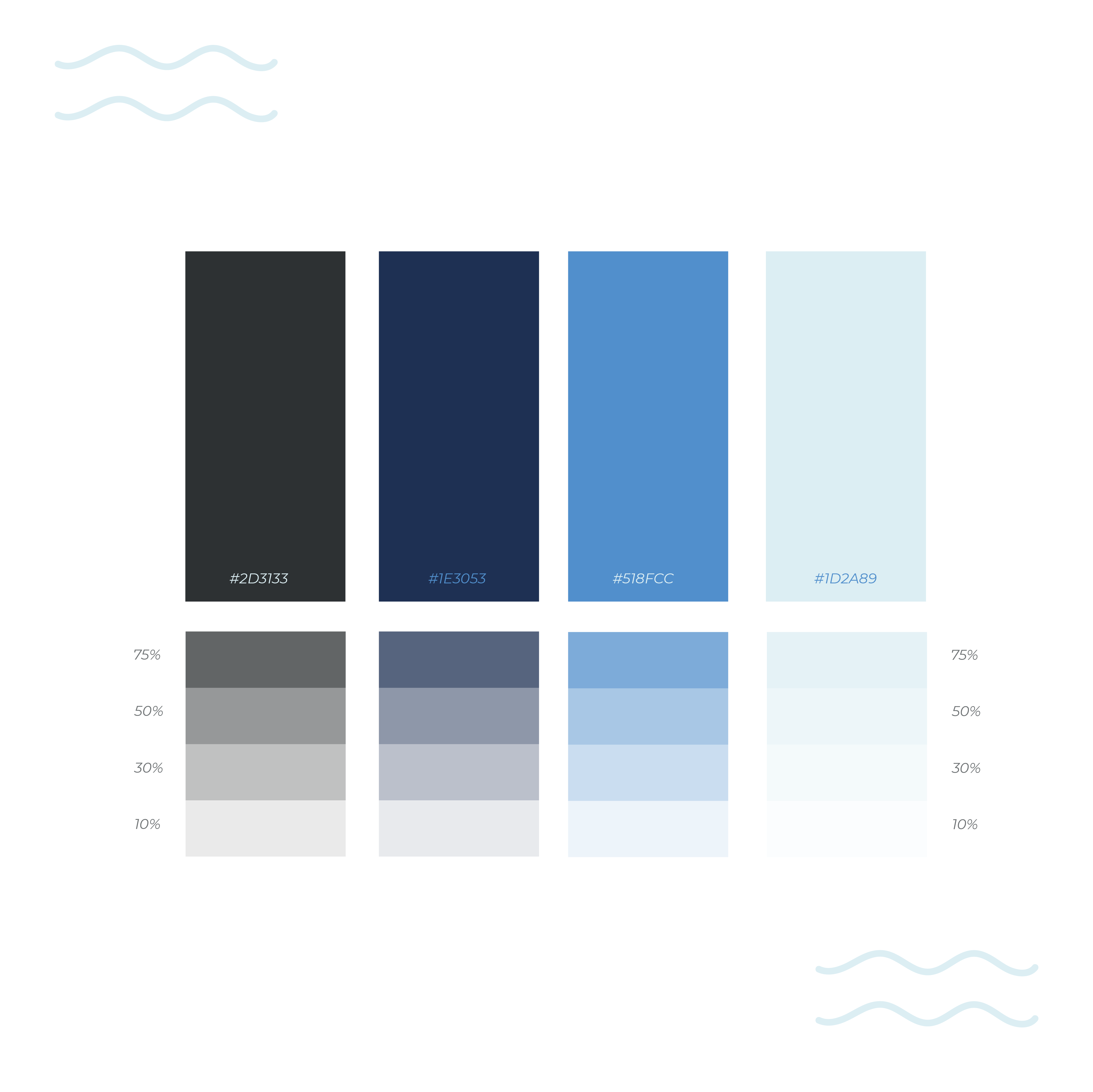 Palette de couleurs du Branding de Coq Marée, entreprise de pêche. Logo et couleurs de marque de Coq Marée réalisés par Simon, le partenaire créatif tout-en-un et sans engagement. Simon, solution graphique par abonnement mensuel et forfait à prix fixe de graphisme illimité