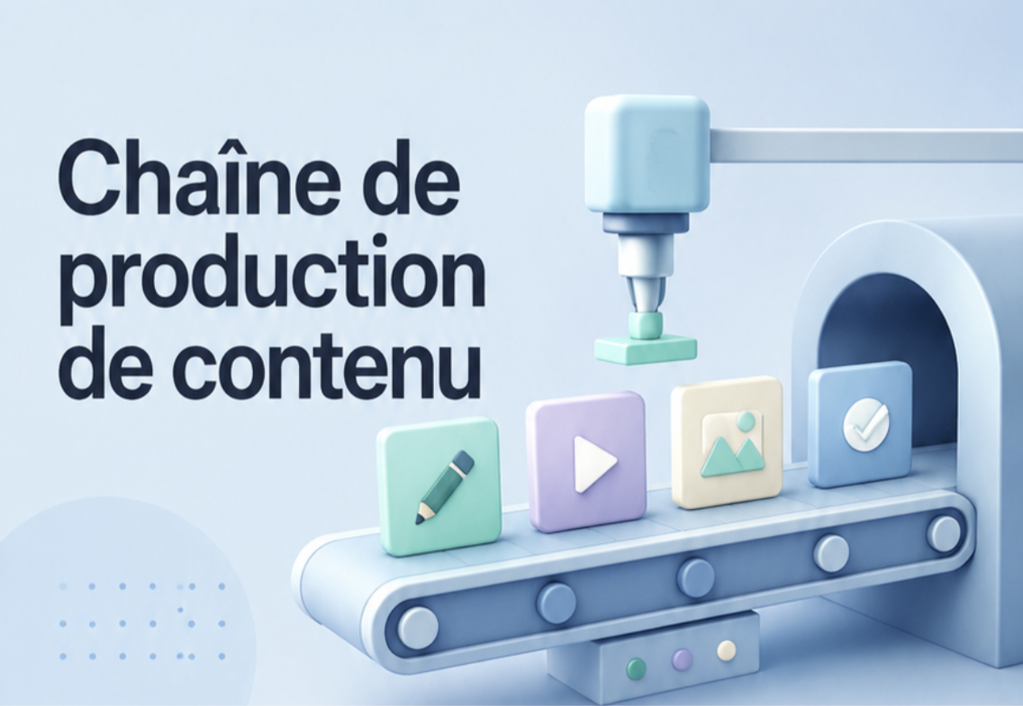 La chaîne de production de contenu qui organise personnes, processus et outils à grande échelle