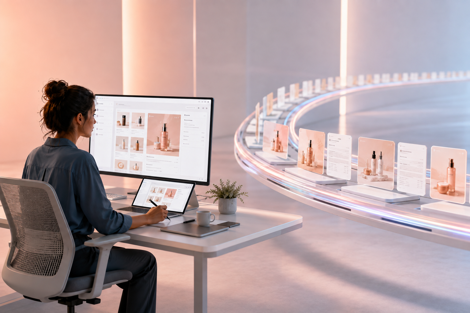 Bannière de l'article sur les visuels et fiches produits e-commerce : suivre un catalogue qui ne s'arrête jamais, réalisation Heysimon.
