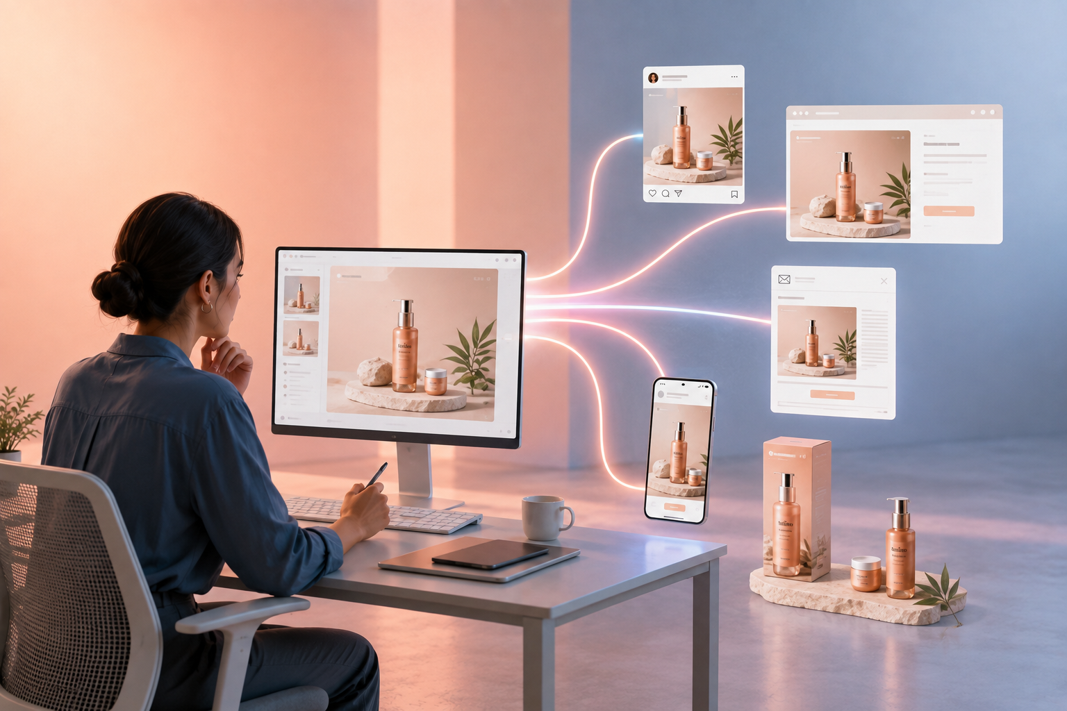 Bannière de l'article sur la cohérence visuelle e-commerce : la même marque sur tous vos canaux, réalisation Heysimon.