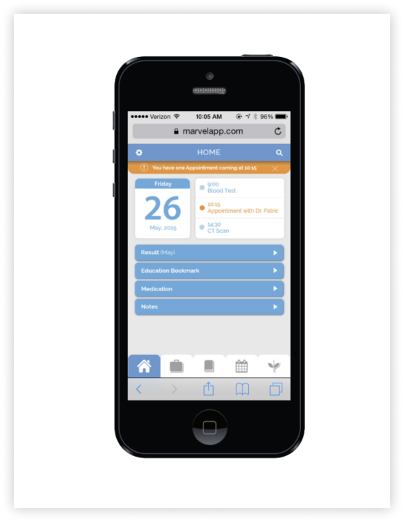 Final IMPACT App screen on an iphone