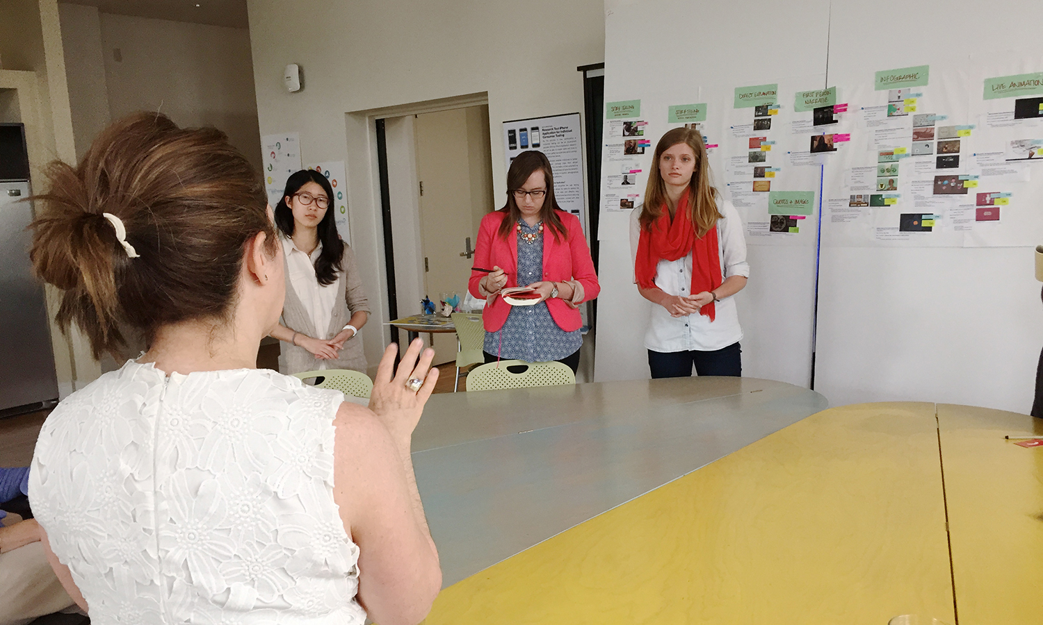 The Live Well team having a discussion in the studio