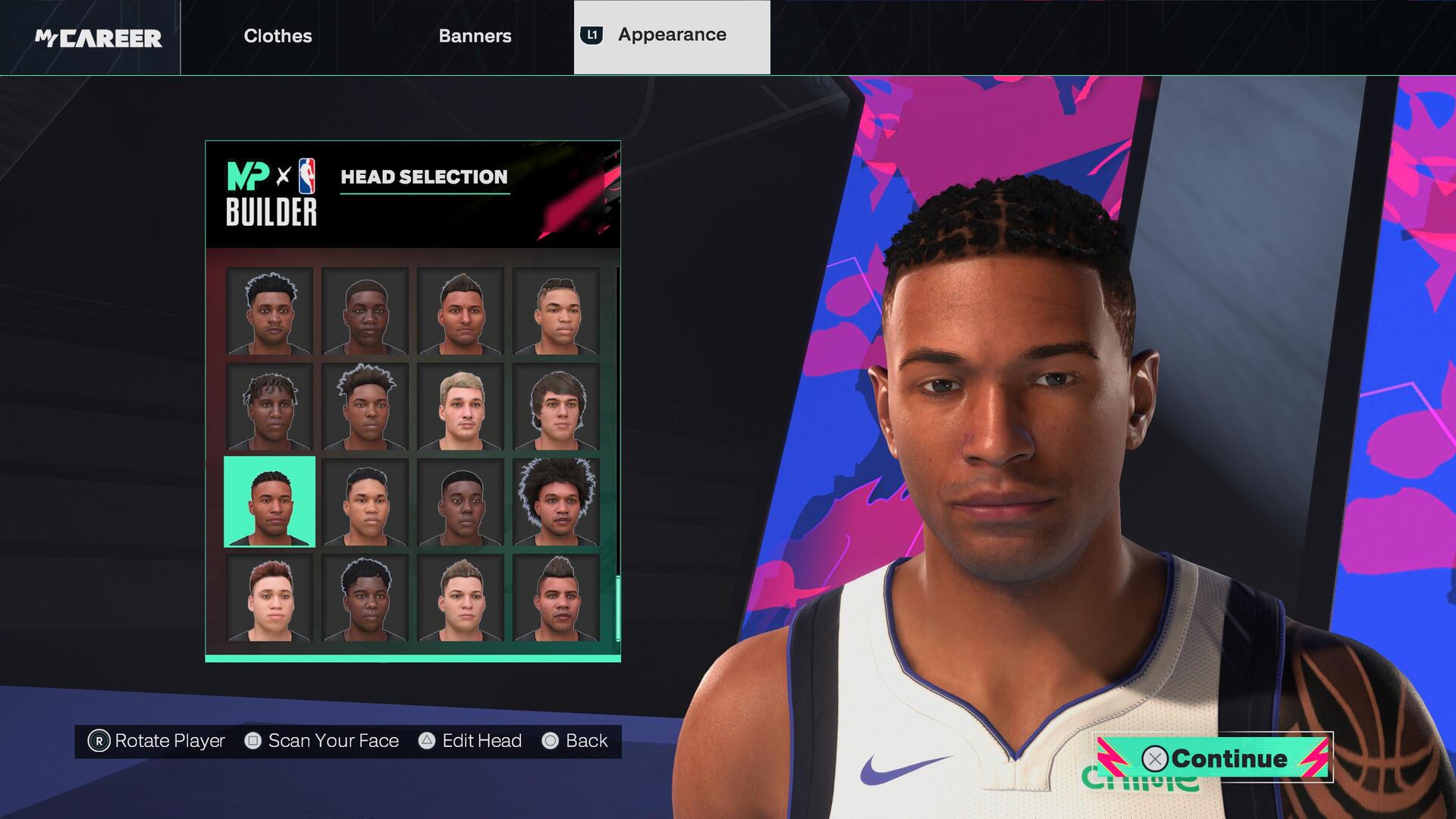2K player appearance screen