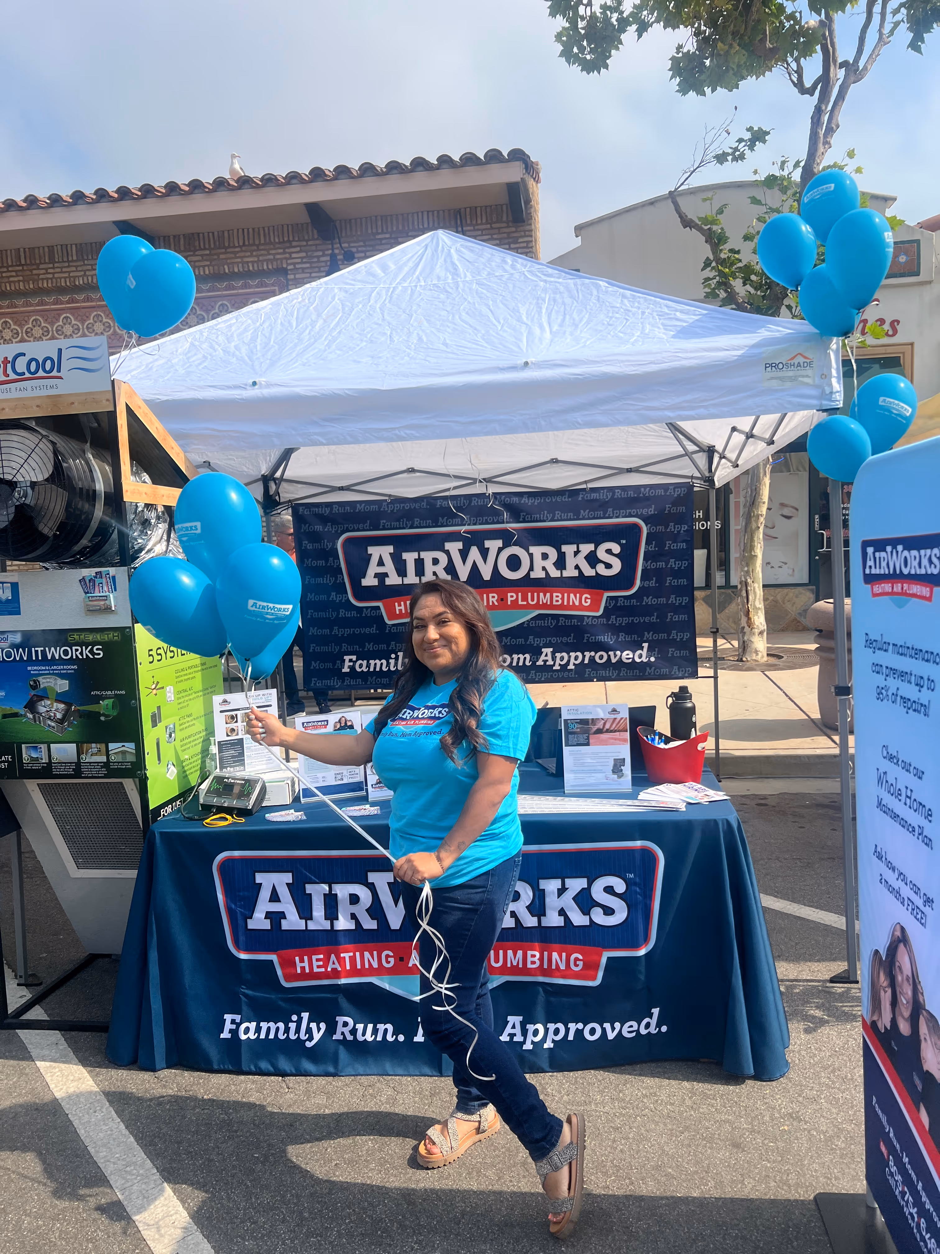 Woman holdings balloons