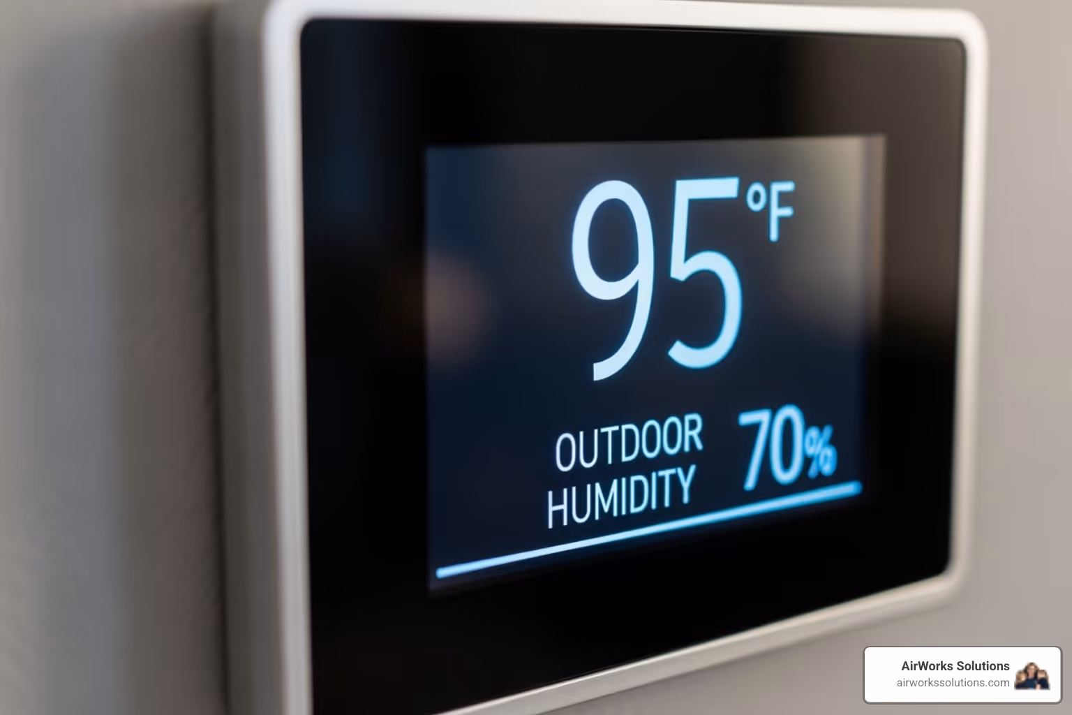 thermostat showing high outdoor temperature - HVAC contractor Roseville