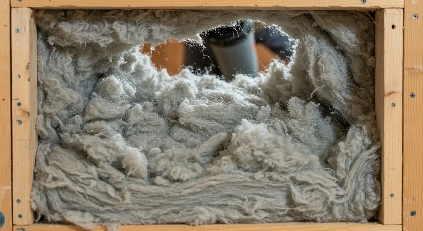 A section of wall insulation.
