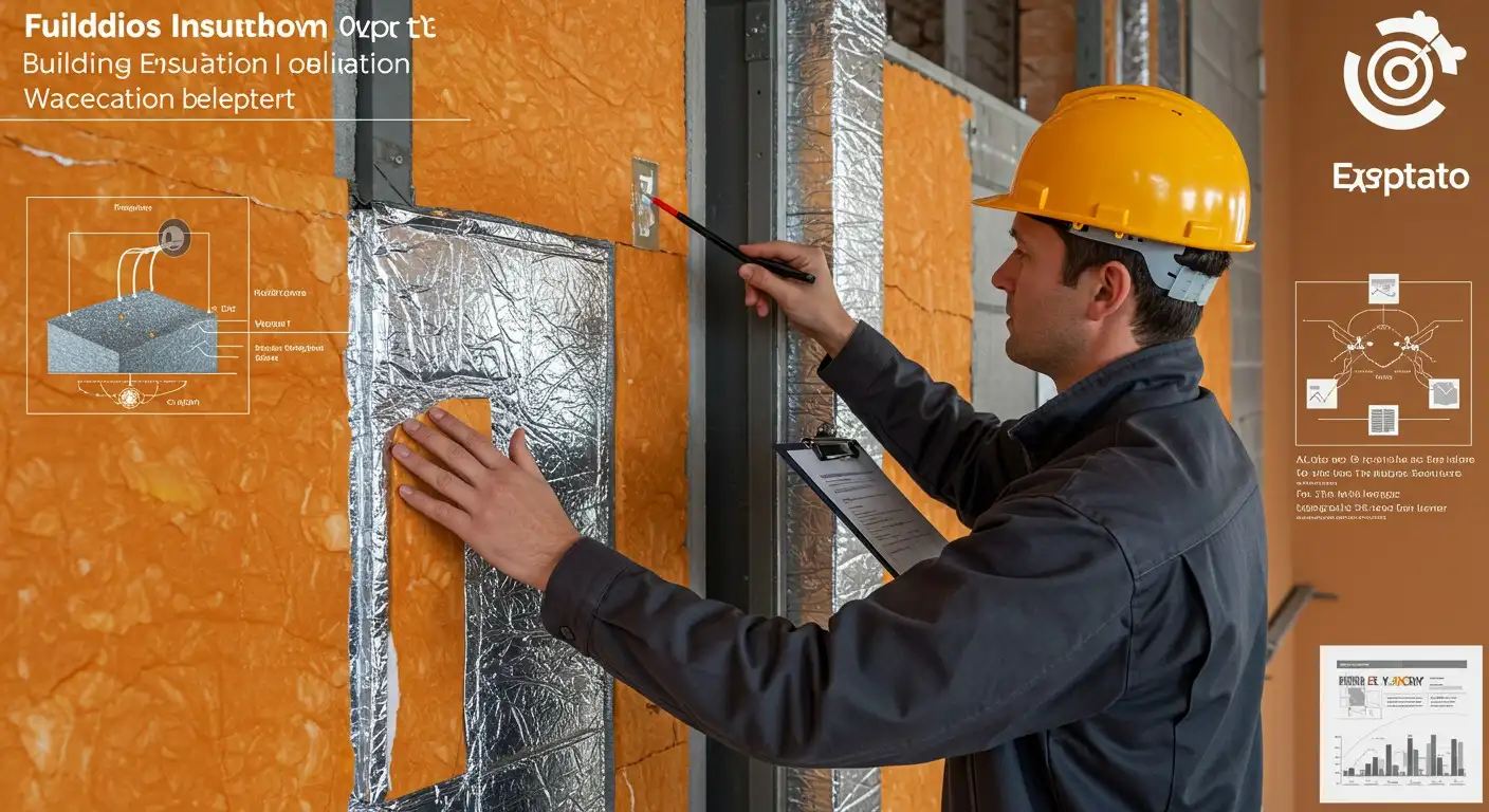Contractor inspecting building wall insulation.