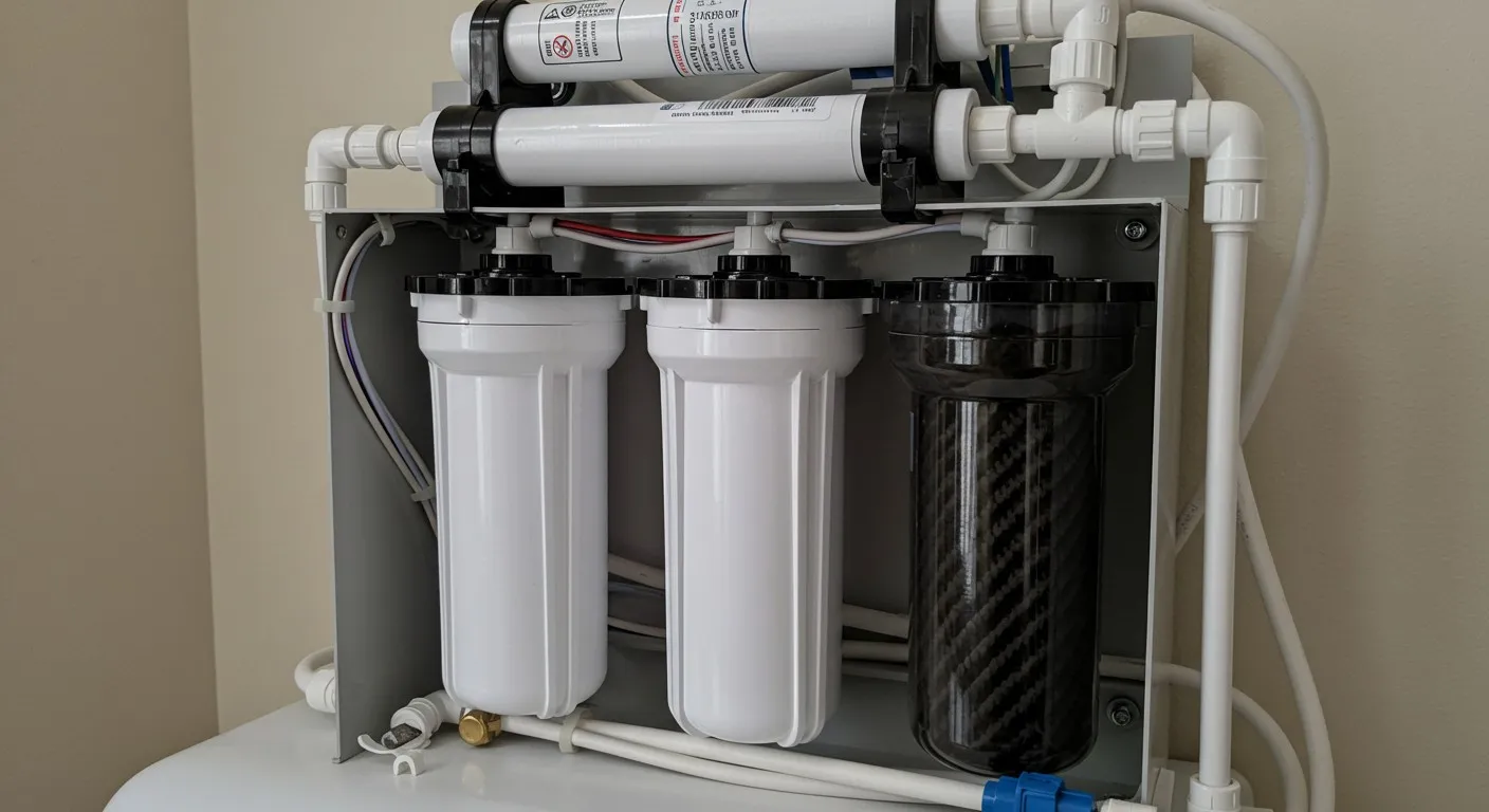 Under-sink water filter system cartridges.