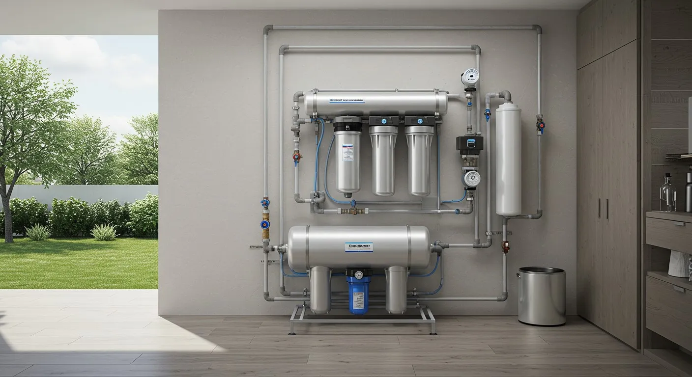 Large whole-house water filtration system
