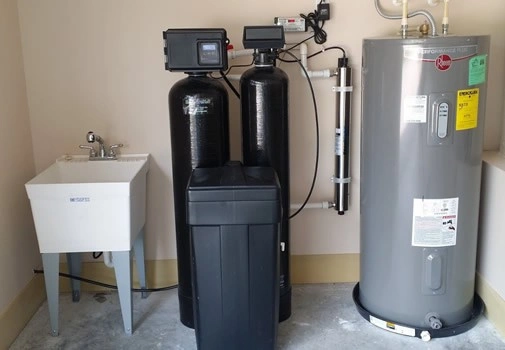 Well water treatment and water heater