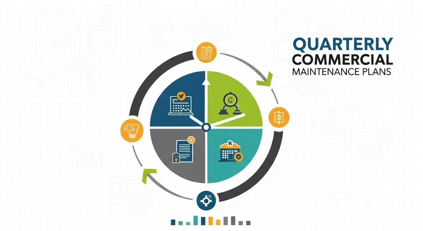 Cyclical chart illustrates quarterly maintenance plans.