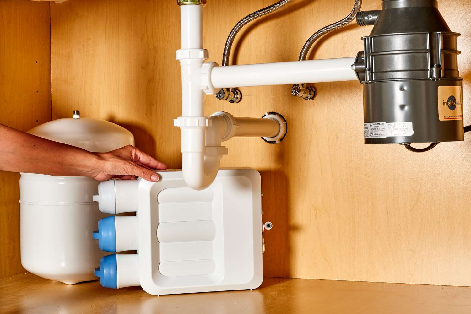 Installing RO system under kitchen sink.